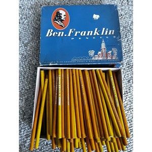 VINTAGE American Pencil Company 92 Pencils Yellow Glass Finish unused USA